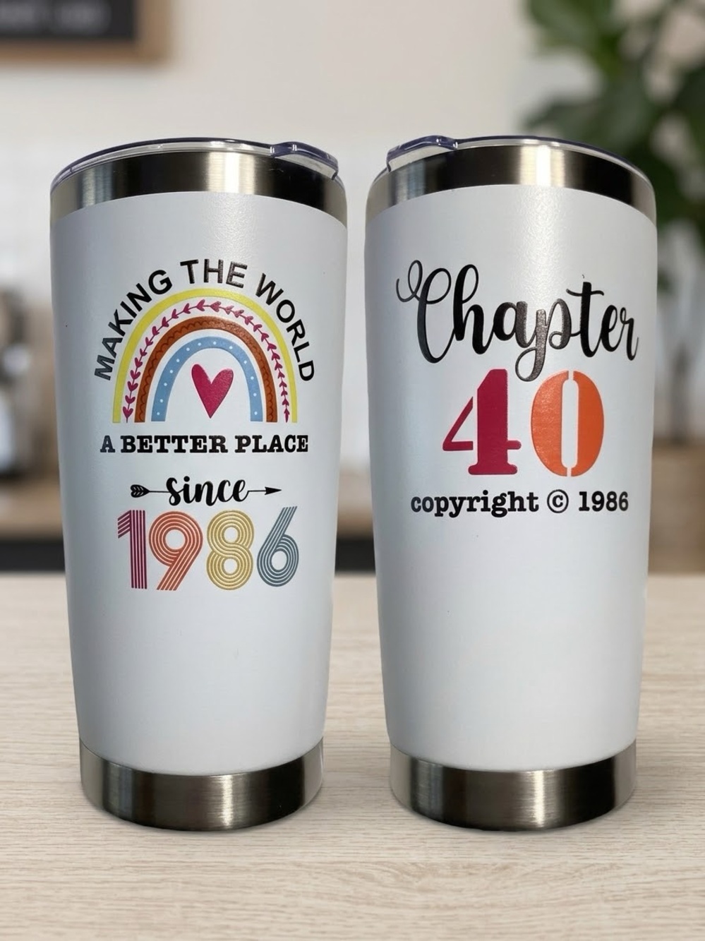 1986 40th Birthday Gift 20oz Coffee Tea Tumbler